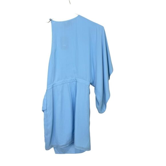 NEW Michael Costello x Revolve Lexa Draped Mini Dress Light Blue Size Small - Picture 4 of 7